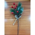 thumbnail image 5 of Artificial Christmas Decoration Pick with Golden Berries Pinecone and Rustic Burlap Bow, 20cm Frosted Greenery StemforWreath Garland Christmas Tree and Centerpiece Decor, 5 of 5