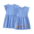 thumbnail image 2 of AJZIOJIRO Robe Décontractée pour Filles, Robe à Boutons Imprimée Simple pour Tout-Petits, Robe d'Été à Col Rond avec Jolis Pois, 2 of 9