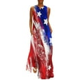 thumbnail image 2 of Robes Filles Mode Femmes Col en V Sans Manches Soirée d'Été Fête Imprimé Poches Gilet Longue Robe Femmes Robe en Liquidation, 2 of 7