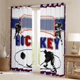 thumbnail image 2 of jejeloiu Ball Game Gaming Blackout Curtains Set of 2 (52x84 Each),Ice Hockey Sport Window Curtains,Red White Blue Curtains and Drapes For Men Women,Super Cozy Room Decor, 2 of 6