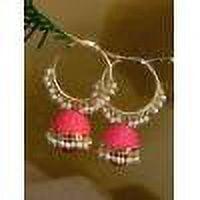 Crunchy Fashion Gold Plated Stylish Traditional Indian Wedding Jewelry Ethnic Bridal Bride Bridesmaid Pearl beads Hoop Jhumki Jhumka Earrings for Women