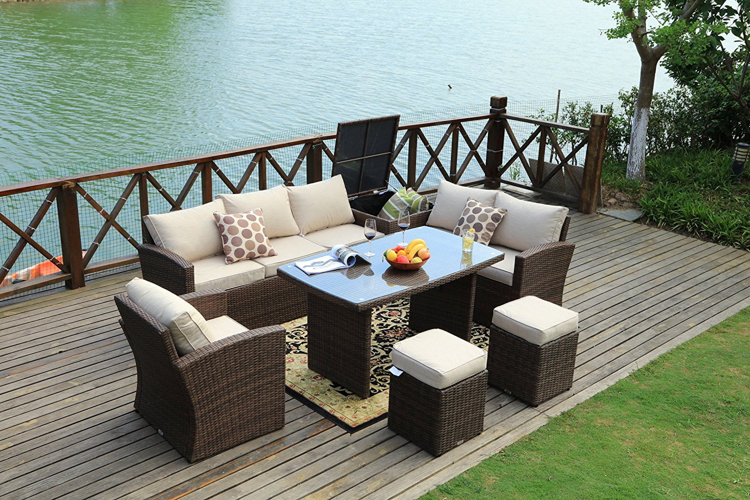 patio lounge dining sets – lounge dining set aanbieding – QFB66