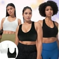thumbnail image 2 of Jumpingount Sujetador sin costuras de nailon, absorbente de golpes y de amplia aplicación, 2 uds., para cada mujer activa Ropa interior Negro3XL+Blanco3XL, 2 of 6