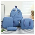 thumbnail image 3 of 4-Piece Backpack,Junior High School and High School Large Capacity Backpack Fashionable Solid Color Bag,Teenagers Back to School Backpack, 3 of 5