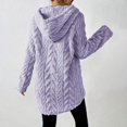 thumbnail image 6 of Women's Mid-Length Plush Fleece Drawstring Hooded Sweater, Oversized Soft Pullover with Long Sleeves, Thermal Comfort Wear for Autumn Winter Casual Outfits and Daily Lounge Light Violet XL, 6 of 8