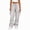 Silver, variant on Teylalorva Women's Cargo Pants Straight-Leg Loose with Pockets Trousers Silver Size 2XL