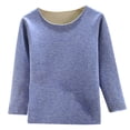 thumbnail image 4 of Odeerbi Toddler Kids Boys Girls Fleece Lined Pajamas Set Winter Warm Solid Color 2 Piece Lounge Sets Baby Long Sleeve Thickening Sweatsuits Home Wear Clothes Suit Blue, 4 of 5