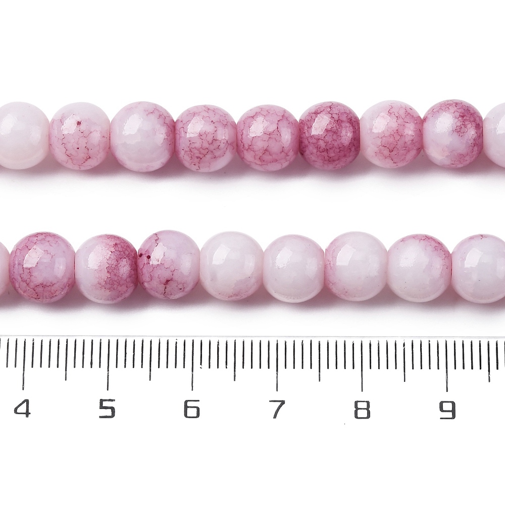 10strands Opaque Glass Beads Strands Imitation Beads Round Dyed Lavender Blush 8.5mm Hole: 1.2mm about 50~52pcs/strand 14.33~15.31''(36.4~38.9cm)