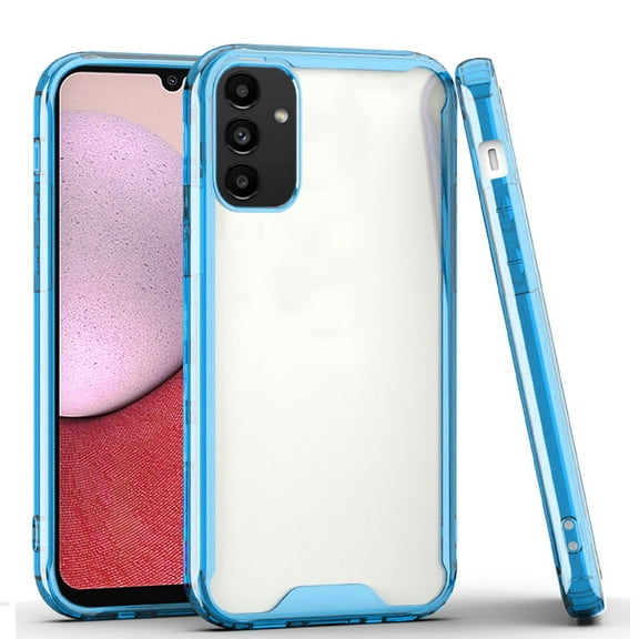 For Samsung Galaxy A14 5G Colored Shockproof Transparent Hard PC   Rubber TPU Hybrid Bumper Shell Thin Slim Protective Cover ,Xpm Phone Case [ Clear / Blue ]