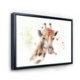 thumbnail image 3 of Designart 'Portrait of A Giraffe With Red Flowers II' Farmhouse Framed Canvas Wall Art Print, 3 of 5