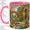 Pink, variant on Garden Arch Coffee Mug, Stained Glass Floral Art, Serene Daily Tea Sips