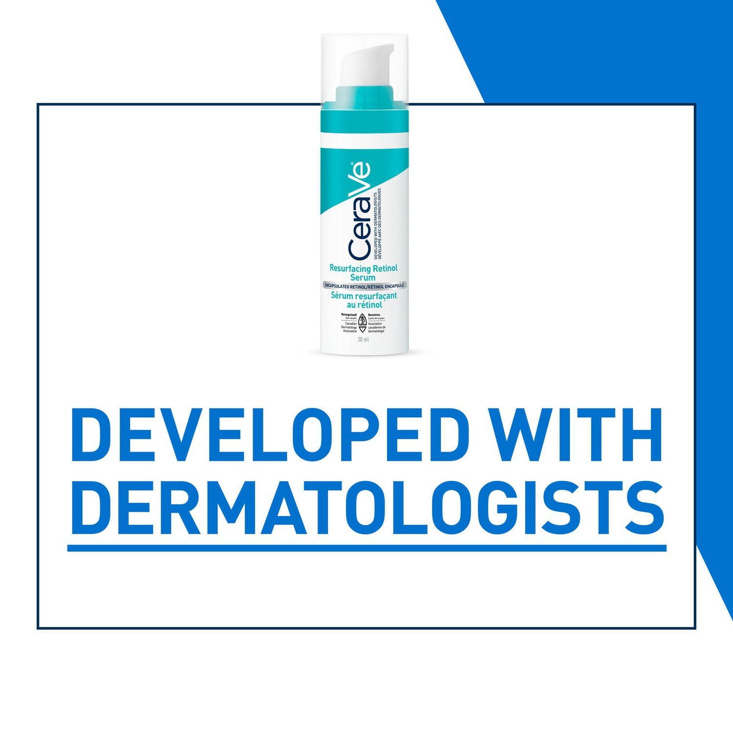 CeraVe Resurfacing Retinol Serum for Face with Niacinamide & Encapsulated Retinol. Helps even Skin Tone, Improve Skin Smoothness & Reduce Post-Acne Marks. Gentle, Fragrance-free, & Non-Comedogenic, 30, A full-face lightweight serum