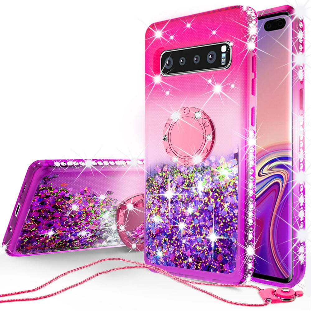 SOGA Rhinestone Liquid Quicksand Cover Cute Girl Phone Case Compatible