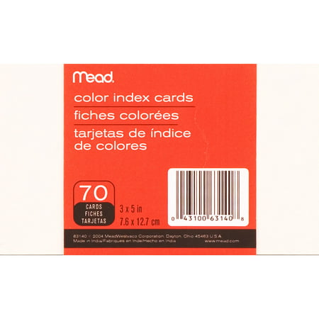 Mead Ruled Colored Index Cards, 3