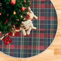 Yayeee Christmas Tree Skirt 35 inches for Xmas Tree Holiday Party Decoration, Warm Tartan Mosaic