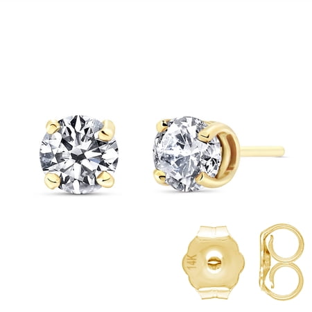 Galaxy Gold 14K Yellow Gold Genuine 1.0ctw Diamond Earrings H-I Color, SI1-SI2 Clarity