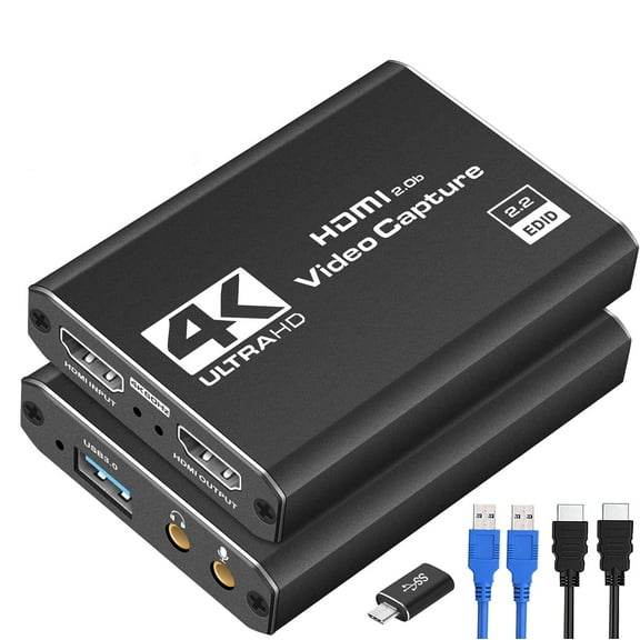4K HDMI Capture Card,AUBEAMTO Audio Video Capture Card for Streaming, Full HD 1080P 60FPS USB Capture Card, Cam Link Game Capture Card Nintendo Switch/PS5/3ds/Xbox/PS4