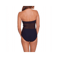 thumbnail image 2 of Aqua Couture Black Crochet Halter One-Piece Swimsuit Women's Small, 2 of 3