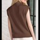 thumbnail image 4 of Suéter Sin Mangas con Cuello Alto para Mujer, Jersey Informal de Punto con Mangas , Ropa de y Verano 2025. Marrón Oscuro L, 4 of 8