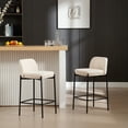 thumbnail image 2 of Guyou 26" Modern Counter Height Bar Stools Set of 6, Linen Upholstered Boucle Bar Stools, Armless Kitchen Island Chairs for Dining Room Bar Bistro, Beige, 2 of 8