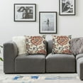 thumbnail image 3 of YANMS Jacquard Circle Floral Throw Pillow Covers Suitable for All Season Pillow Case for Living Room Bedroom Sofa Chair Couch Car,2 pcs White, 3 of 6