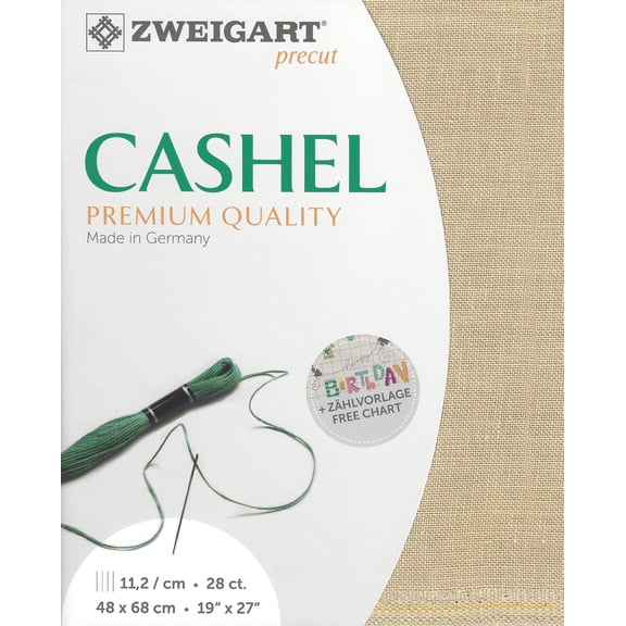Wizardi Cashel 28 Count Light Mocha. Needlework Canvas, Cross-Stitch Fabric, Embroidery Cloth, Needlepoint Canvas. 3281/309 Precut Zweigart