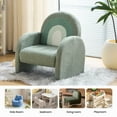 thumbnail image 6 of Ktaxon Kids Sofa with Wooden Frame, Teddy Velvet Toddler Accent Chair with Ombre Backrest, Curved Design for Playroom or Bedroom Green, 6 of 7