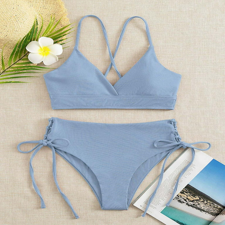 Women Swimwear V-Neck Separate Sexy Swimsuit With Big Breasts And Big Cups  Trendy Beachwear 