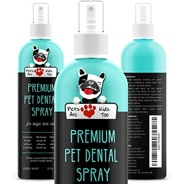 Premium Pet Dental Spray (Large 8oz) Eliminate Bad Dog Breath & Bad