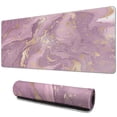 thumbnail image 1 of Large Protective Desk Mat in Cute Pink - 31.5 x 11.8 Inch Rose Gold Marble Mouse Pad, 1 of 7
