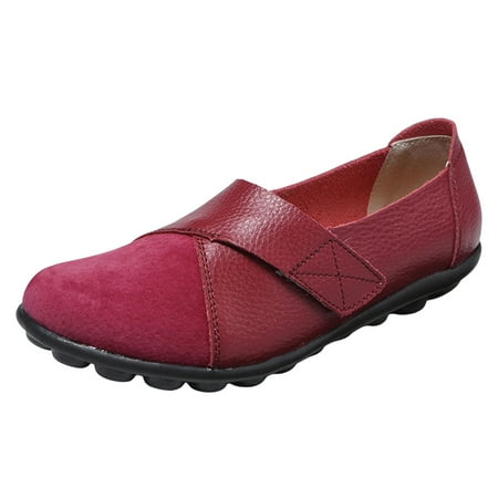 

eczipvz Womens Shoes Flats Slip Shoes Female Comfort Walking Flat Loafer Slip on Leather Loafer Comfort Flat Shoes Outdoor Driving Shoes Fashion Shoes (Hot Pink 10.5)