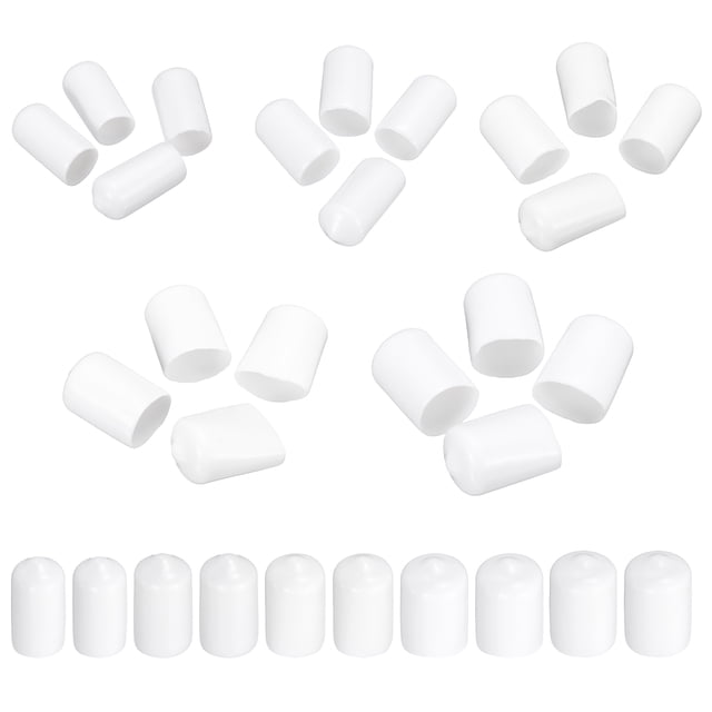 Uxcell 50Pcs Tapas protectoras redondas de goma 3/8" 3/8" 7/16" 1/2" 1/2" Protector de tornillo para tornillo, tubería de fontanería