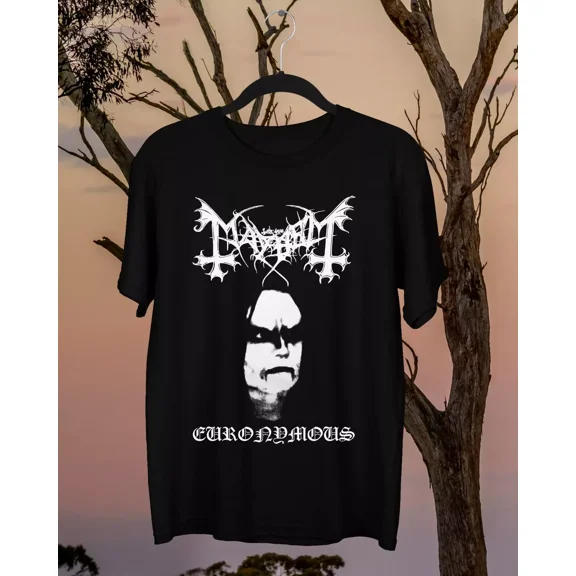 RARE Mayhem Euronymous T-Shirt Short Sleeve Cotton Black Men Size S to 5XL