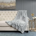 thumbnail image 3 of Home Soft Things Saga Double Sided Faux Fur Throw - Grey - 60" x 80" Jumbo, 3 of 9