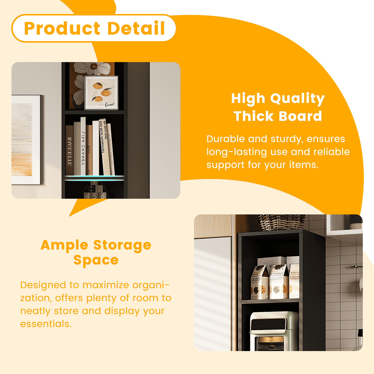 Bapipro Tall Narrow Bookshelf, 5-Tier Cube Display Rack, Modern Corner Bookshelf with Storage Space, Storage Cabinet for Home Office (Black 1 Pack)