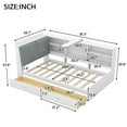 thumbnail image 5 of Euroco Wood Twin Size Platform Bed with Storage Headboard and Shelves, 2 Drawers Floor Bed for Kids, White, 5 of 11