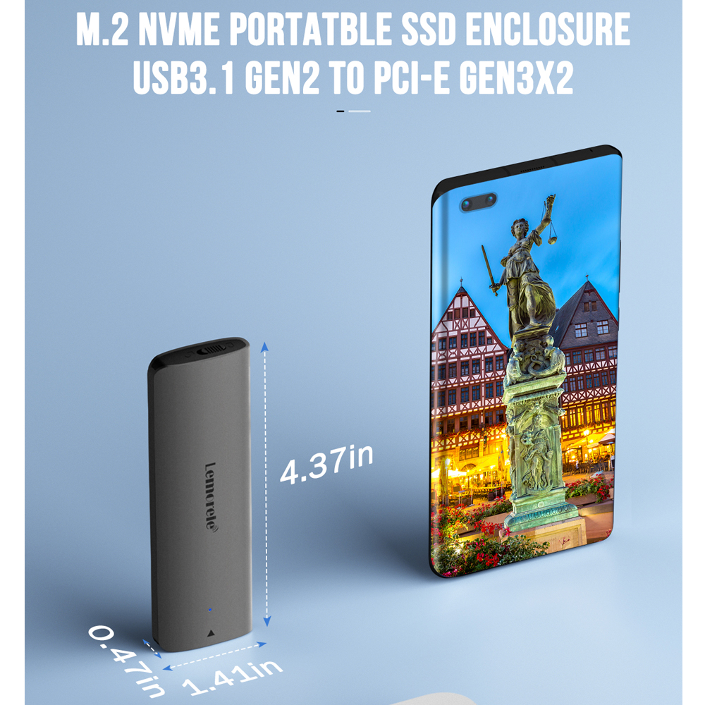 Clearance!!! M.2  NVME SDD Enclosure, USB 3.2 NVMe SSD M2 Housing Adapter Aluminium for 2230/2242/2260/2280 M.2 NVMe/SATA SSD from M-Key/M+B Key with 2 in 1 Cable Tool-Free