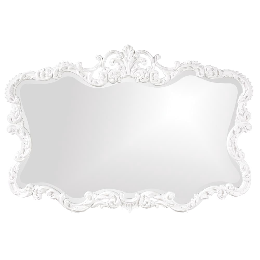 Tyler Dillon Glossy White Ornate Framed Decorative Wall and Accent Mirror - A/N