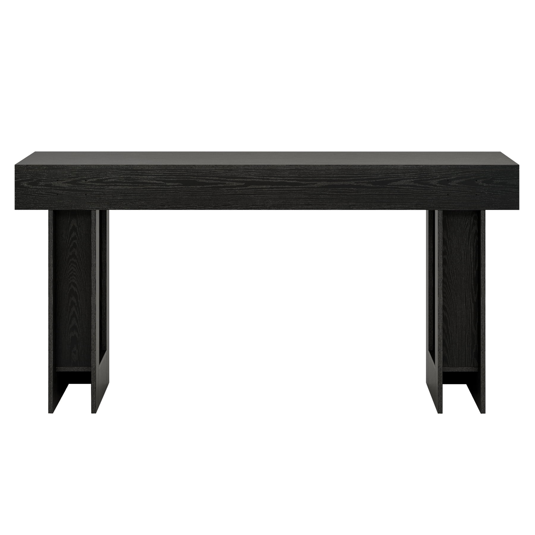 Demi Bonn 63" Console Table, Farmhouse Wooden Sofa Table Entryway Table for Hallway, Entrance, Living Room, Bedroom, Black