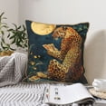 thumbnail image 6 of Xecao Leopard Reading Tarot Cards Print Soft Velvet Decorative Throw Pillow Covers, Square Cushion Cases for Bed, Sofa, Living Room, Car, and Indoor Outdoor Use-16"x16", 6 of 8
