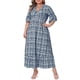thumbnail image 5 of Vestido largo A línea Boho de media manga con cuello en V para mujeres de tallas grandes Agnes Orinda 1X azul marino, 5 of 8