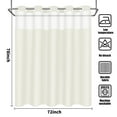 thumbnail image 7 of Ikfashoni Hookless Shower Curtain with Snap in Liner,Cream Waffle Weave Waterproof Fabric Mesh Window Bathroom Curtain,72"X78", 7 of 7