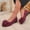 #0145-Wine, variant on Xucatan Women's Bowknot Wedge Heel Flats with Shallow Mouth, Soft Faux Leather Slip On Work Shoes with Cushioned Insole, Comfortable Casual Wedges for Spring Summer Walking Gift