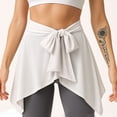 thumbnail image 3 of SWSMCLT Women's Summer Wrap Skirt Classic Outdoor Yoga Casual Spandex Self Tie Above Knee Stretch Fashion Sport White Small-Large, 3 of 3