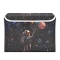 thumbnail image 7 of Yayeee Collapsible Cube Storage Bin with Lid Fabric Closet Decorative Basket with Handles, Black Watercolor Space, 7 of 7