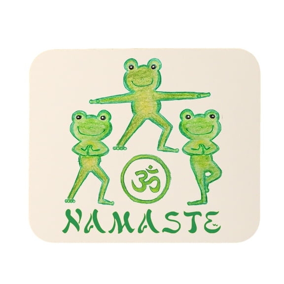 Namaste Yoga Frogs Mouse Pad