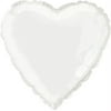 Foil Balloon, Heart, 18 in, White, 1ct
