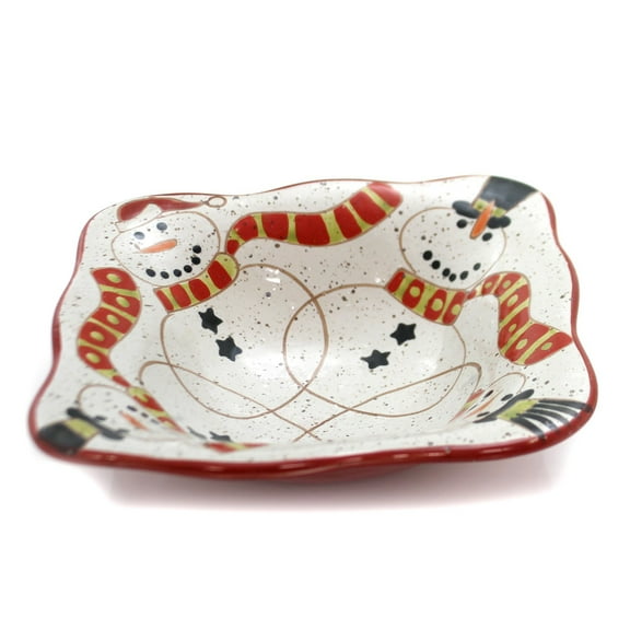 Tabletop Very Merry Snowman Bowl Ceramic Grasslands Road 471066