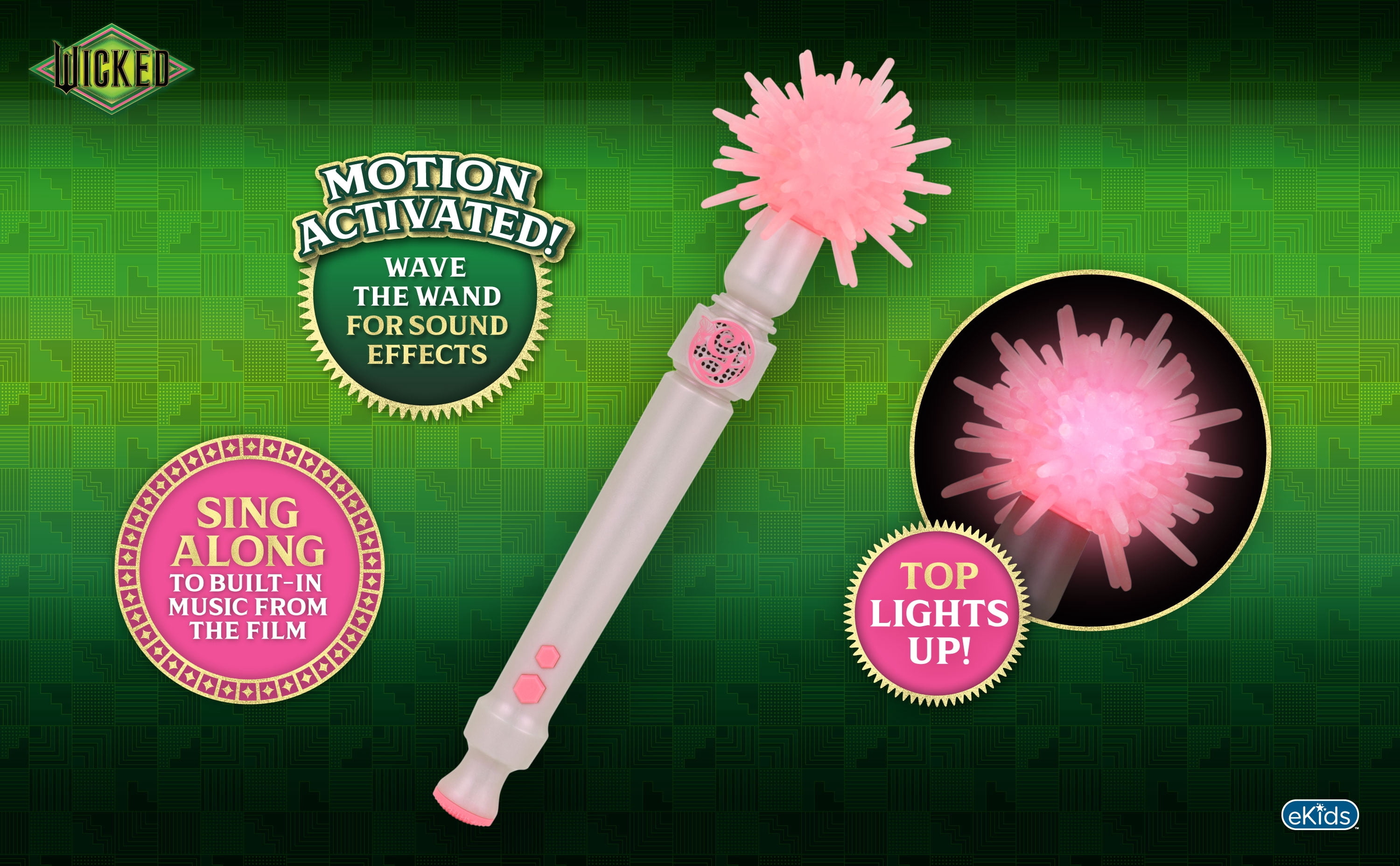 Wicked Microphone Magic Waving Wand, Sing Along Karaoke - Lights & Music, Children Ages 3+