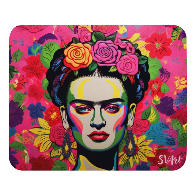 Mouse Pad SVART de Superficie Suave, base antideslizante, con diseño orginal de Frida Kahlo, Diseño9, 22*18 cm